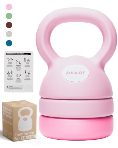 Pink Adjustable Kettlebell for Women - 5LB, 8LB, 12LB Home Fitness