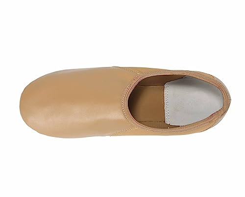 Linodes PU Leather Jazz Dance Shoes for Kids Toddler & Big Kids Slip-On with Elastic