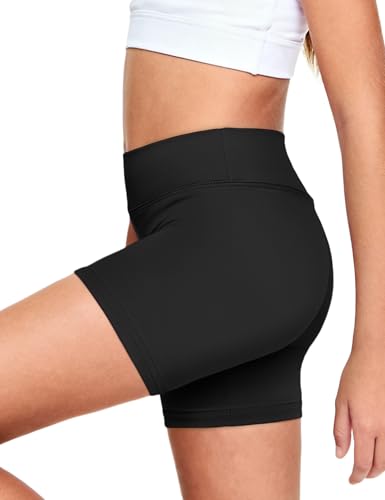 Kids Dance Shorts - Black, 9-10 Years for Gymnastics & Volleyball