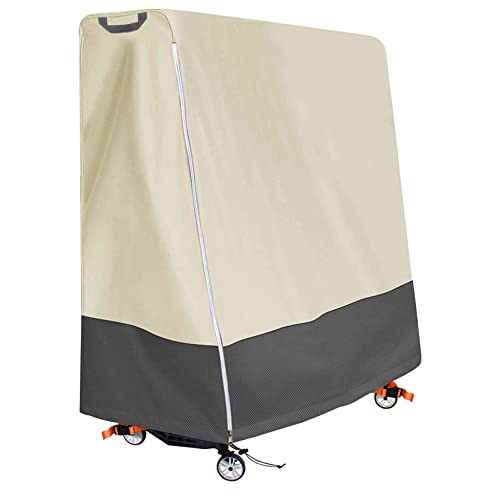 Aaaspark Waterproof Ping Pong Table Cover 65"W x 28"D x 69"H Beige Indoor Outdoor