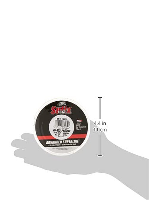 Sufix 832 Advanced Superline Braid, Hi-Vis Yellow, 20-Pound/300-Yard Spool (660-120Y)
