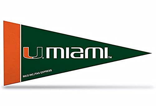 Miami Hurricanes Mini Pennant Décor - 4 x 9 Inches