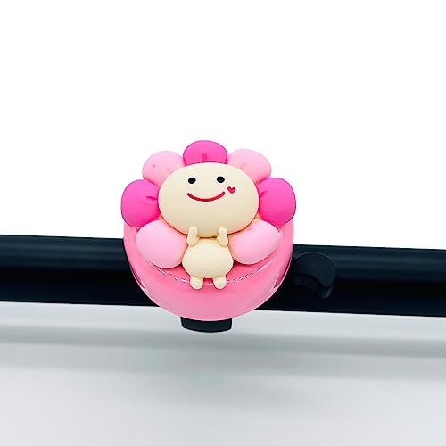 Pink Flower Fairy Bicycle Bell - Durable Aluminum for Kids
