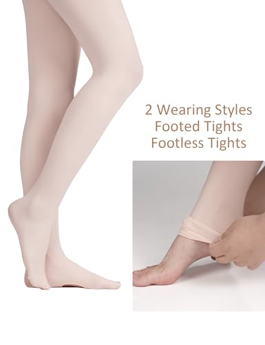 Ballet Tights for Girls & Women - 60D Ultra Soft, Ballet Pink (6-8 Years)