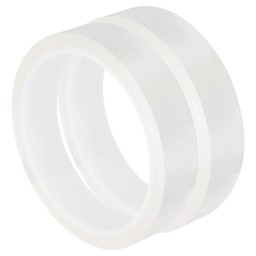 uxcell 2 Rolls Heat Tape 3/4" x 108ft High Temperature Heat Resistant Transfer Tape for Sublimation Press Vinyl Electronics 3D Printers DIY Crafts, Clear