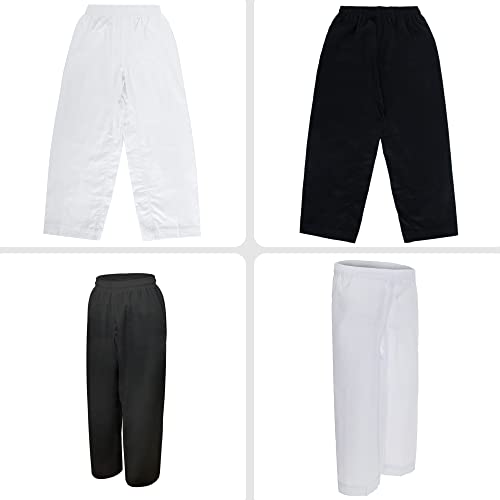 TOPTIE White Adult Kids Karate Pants Martial Arts Uniform for Training