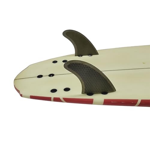 UP SURF Fiberglass Honeycomb Keel Twin Fin Set Black & White for Surfboards