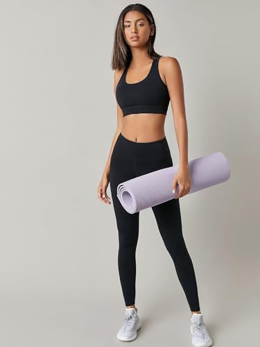 High Waisted Leggings for Women - Soft Tummy Control - Black - Small-Medium