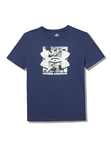 Under Armour Boys' Box Logo Camo T-Shirt - Medium Midnight Navy / Mod Gray