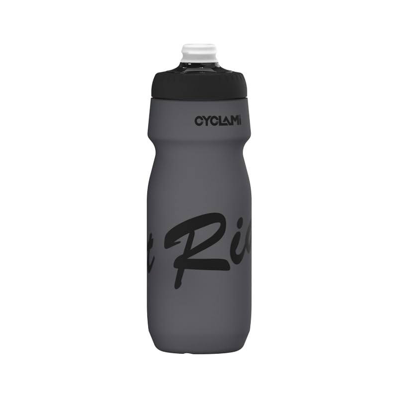 CYCLAMI Truth Grey 22oz Bike Water Bottle — BPA-Free Squeeze, Leakproof, Universal Cage Fit
