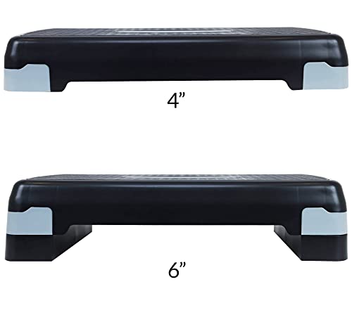 Adjustable Aerobic Stepper Platform - 27-Inch, Non-Slip, Black/Gray