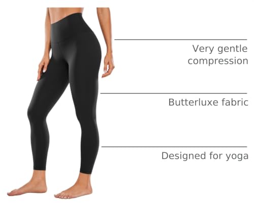 CRZ YOGA Double Seamed High Waist Leggings 25in Black Medium for Yoga