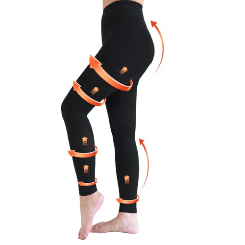 Bewzilove X-Large Black Footless Medical Compression Leggings 20-30mmHg