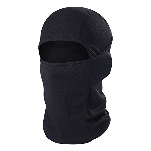 Windproof Balaclava Face Mask with UV Protection - Black, One Size