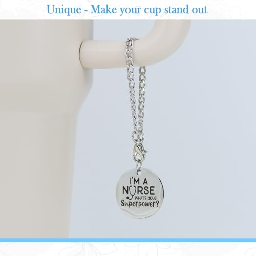 Nurse Theme Charms for Stanley Cup - Silver Water Tumbler Pendant