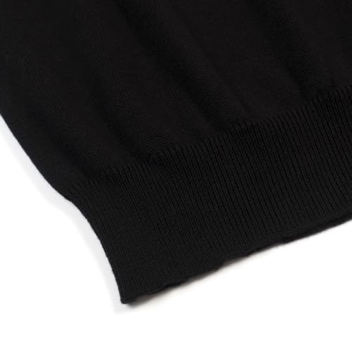 OXKNIT Men's Black Knit Polo Shirt XL Vintage Embroidered Bird & Flower Pattern
