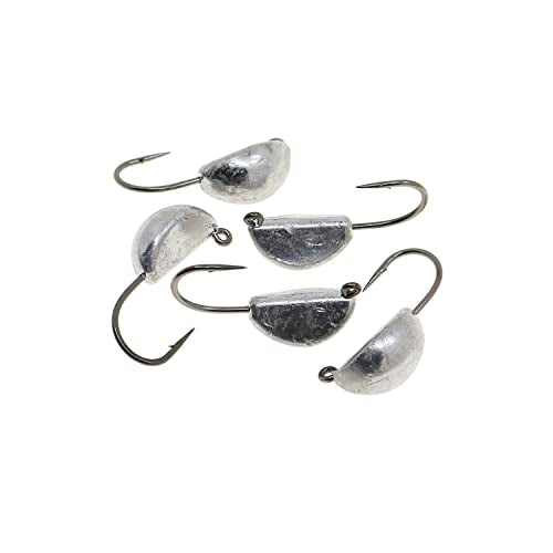 Temorah 1/2 oz Sheephead Fishing Jigs 5 Pack - Unpainted, High-Quality Metal, Mustad Hooks
