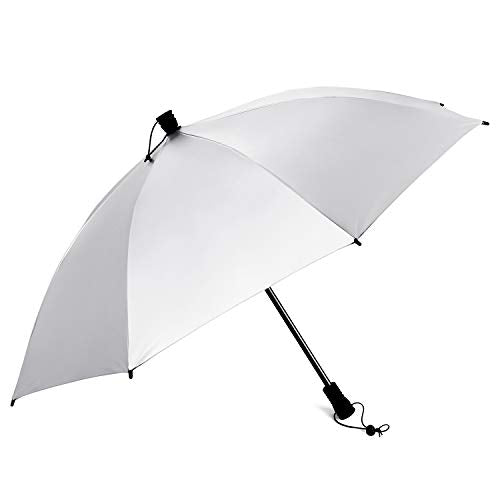 G4Free 46-Inch Large Ultralight Hiking Umbrella with Silver UV Reflective Coating - Black/Silver