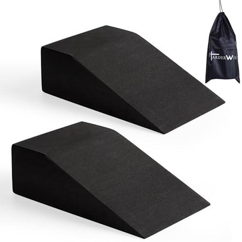 Yoga Foam Wedge Blocks Pair for Stretching & Support - Calf, Heel, Balance