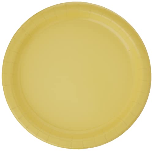 9-Inch Neon Yellow Paper Plates - Disposable Dinnerware (Pack of 16)