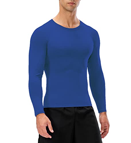 Men's Long Sleeve Compression T-Shirt - A-Blue, Small