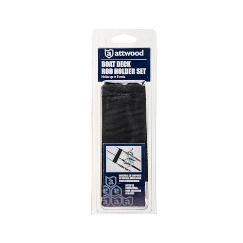 Boat Deck Rod Holder Set - Holds Up to 5 Rods, 10" & 6" Straps