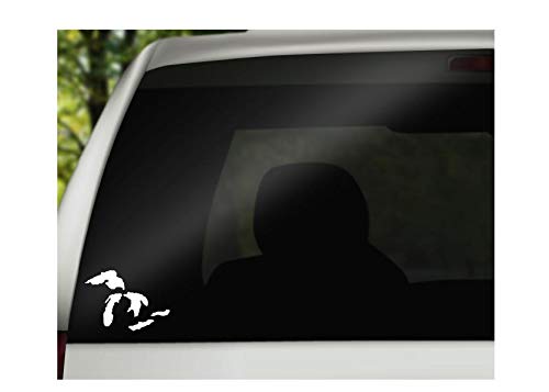 Vinyl Decal - Great Lakes Design for Car Windows, Laptops & More - 4.5 x 3.2 Inch