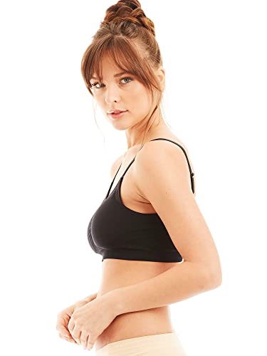 Kalon 4 Pack Women’s Nylon Spandex Removable Padding Wireless Cami Bras - Medium-Large