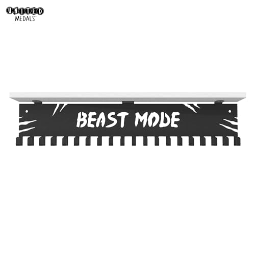 Medal Holder Display with Bamboo Shelf - 17" Beast Mode
