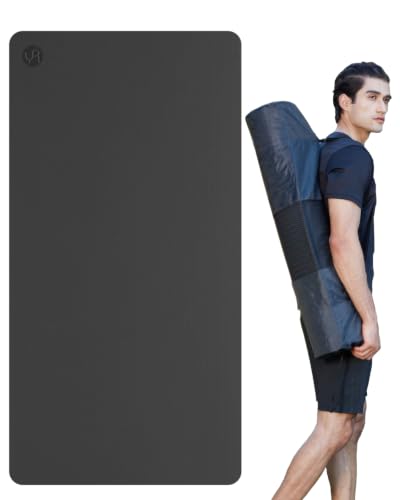 Black YR Yoga Mat 76x35 Inch Non Slip Exercise Mat 10mm Thick for Yoga & Workout