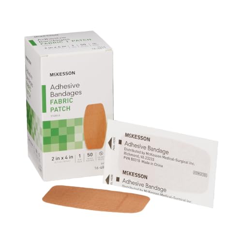 Sterile Fabric Adhesive Bandages - 2x4 Inch, 50 Count