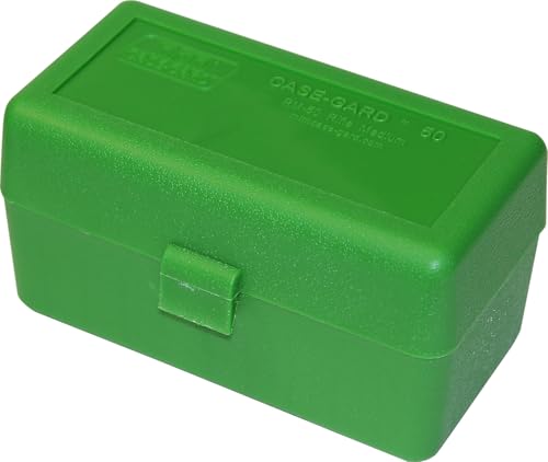 50 Round Rifle Ammo Box - Flip-Top Storage Case - Green