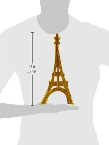 3-D Glittered Eiffel Tower Centerpiece - 12 Inch Gold Decor
