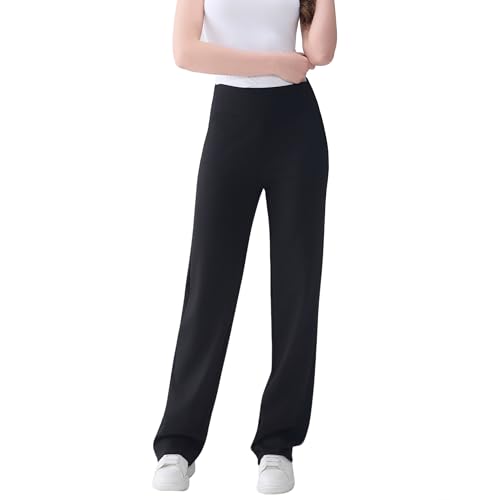 Velissia Tall High-Waisted Wide-Leg Yoga Pants, Black, 34" Inseam