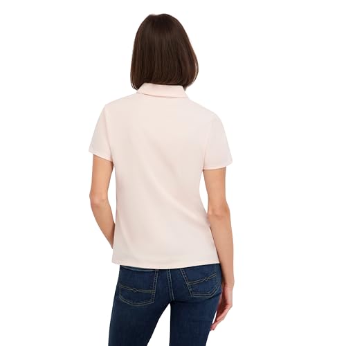 Women's Short Sleeve Jersey Polo Top - Medium / Peach Blush