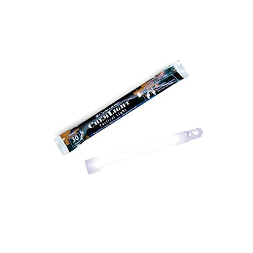 Cyalume - 9-03680 ChemLight Military Grade Chemical Light Sticks ? 30 Minute Duration Light Sticks Provide Intense Light, Ideal as Emergency or Safety Lights and Much More, Standard Issue for U.S. Military Personnel ? White, 6¡± Long (Pack of 10)
