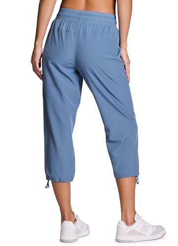 RBX Active Women's Cargo Capri Pants with Pockets - Small Moonlight Blue