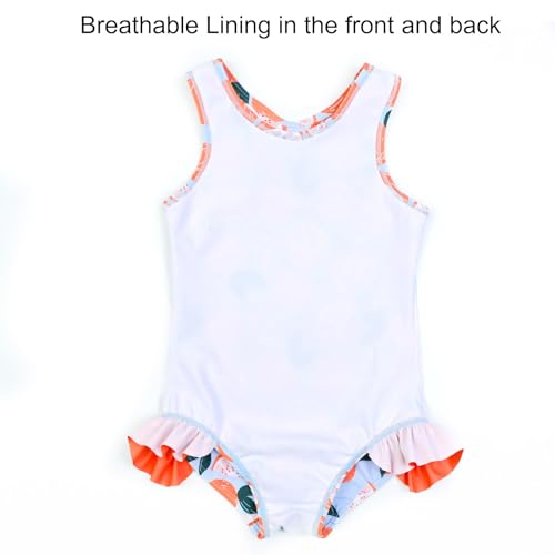 Girls Unicorn One-Piece Swimsuit - Toddler 6-7 Years / Orange P08