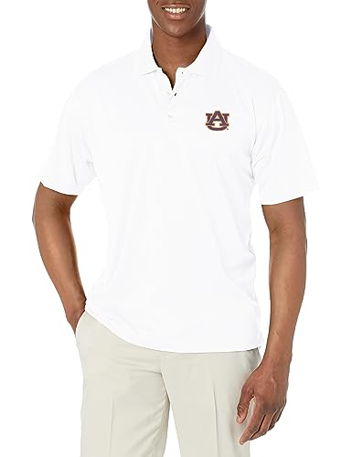 Men's Auburn Tigers Polo - Moisture Wicking White Icon - Large