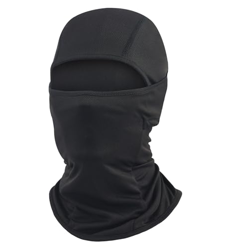 UV Protection Balaclava Ski Mask - Breathable Motorcycle Face Mask - Black