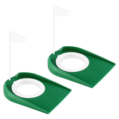 2-Pack Portable Golf Putting Cup with Flag - Indoor & Outdoor Training Aid