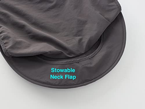 Wide Brim UPF50+ Outdoor Mesh Sun Hat with Neck Flap