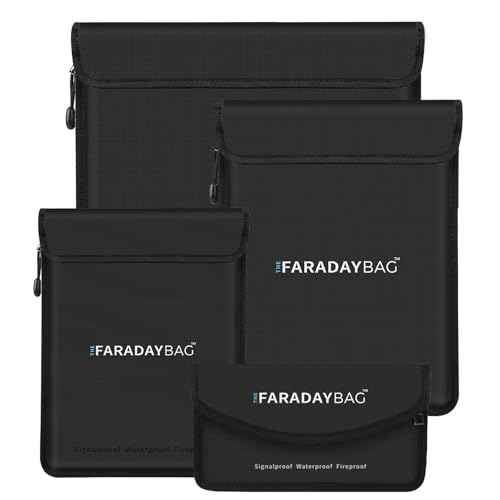 4 Pack ? Fireproof and Waterproof Large Faraday Bags for Phones, Key Fob, Cash, Laptop & RFID Blocking Pouch Set