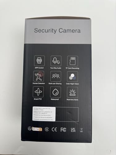 Ctronics 4K 8MP Security Camera Outdoor, PTZ Camera WiFi 2.4/5GHz, AI Human/Vehicle/Pet Detection, Auto Tracking, Color Night Vision, Red & Blue Light Alarm, IP66/Metal