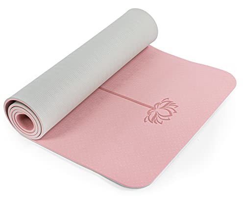 Eco-Friendly Non-Slip Yoga Mat - 72"x24" Parfait Pink & Gray