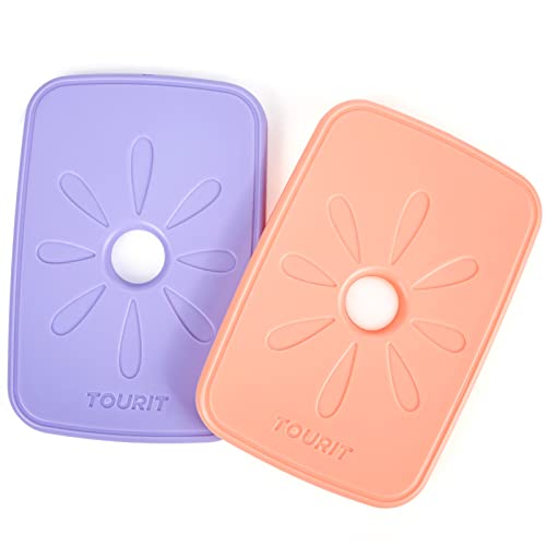 Reusable Ice Packs for Coolers - 2 Pack Purple & Pink