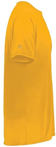 Holloway Boys Momentum Crew Neck T-Shirt XL Gold Moisture-Wicking UV Protection