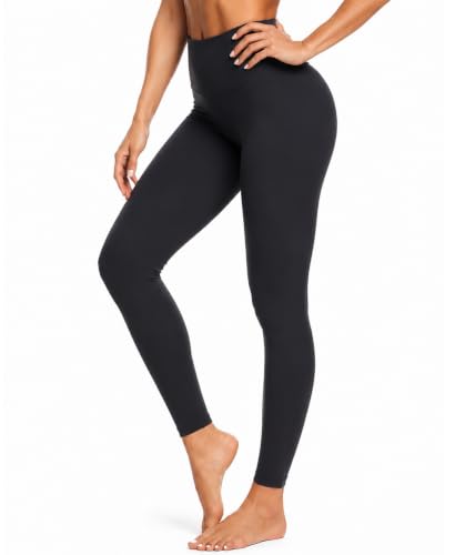 High Waisted Buttery Soft Yoga Leggings for Women - Black, Small-Medium