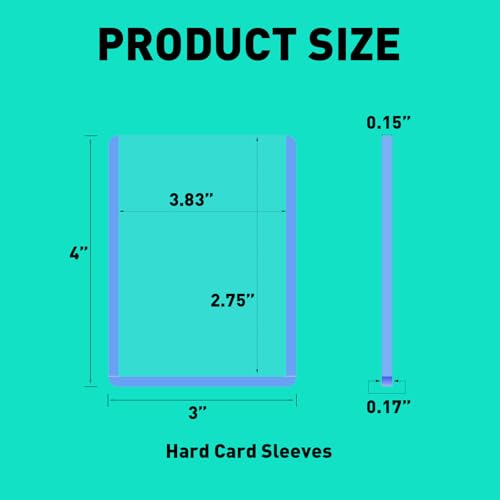 130PT 50 Count Hard Card Sleeves - 3 x 4 Inch Rigid Card Protectors, Variant: 130PT 50ct