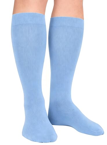 Duufin Youth Knee High Baseball Soccer Football Socks 6-8 Years Light Blue